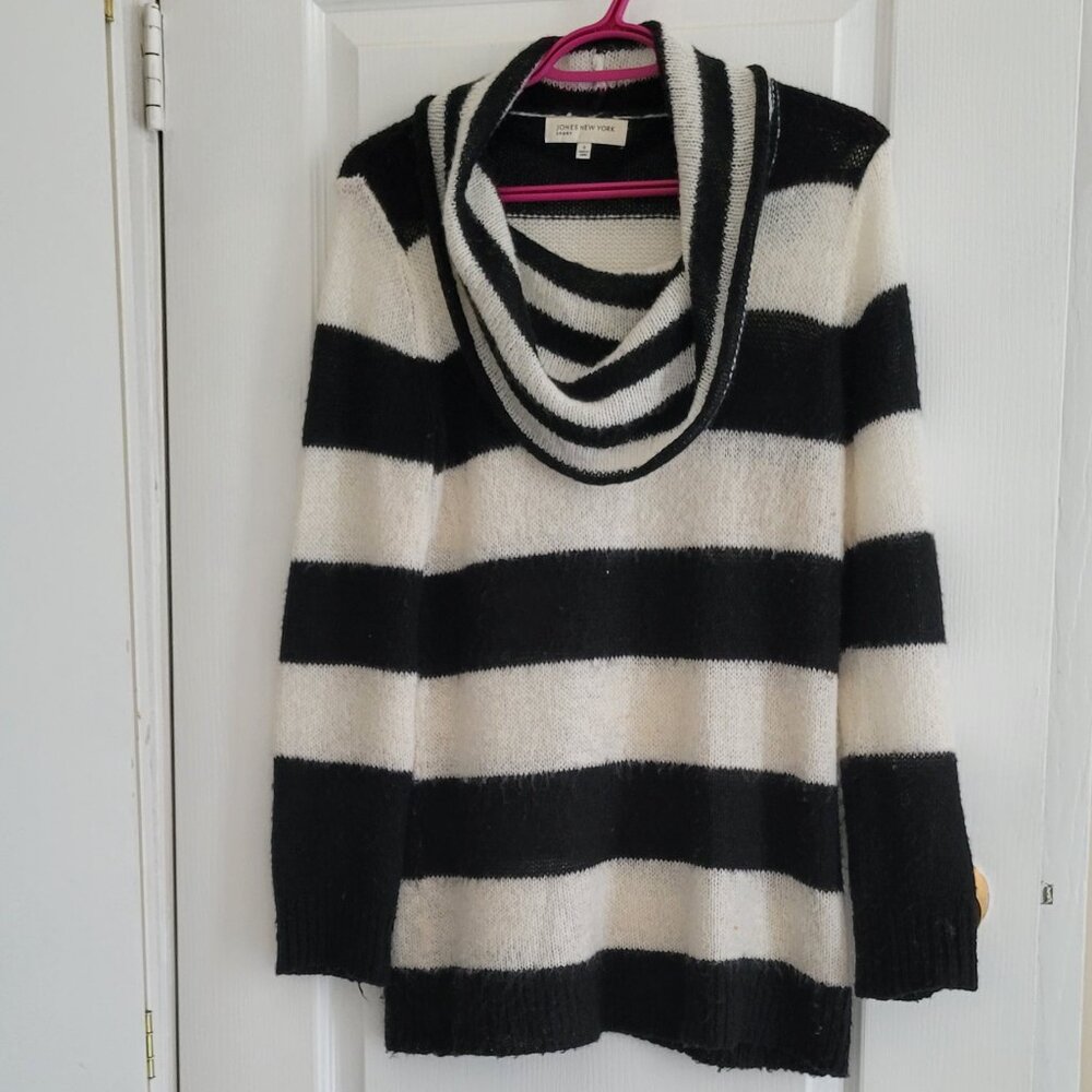 Black and Off White Mohair Sweater